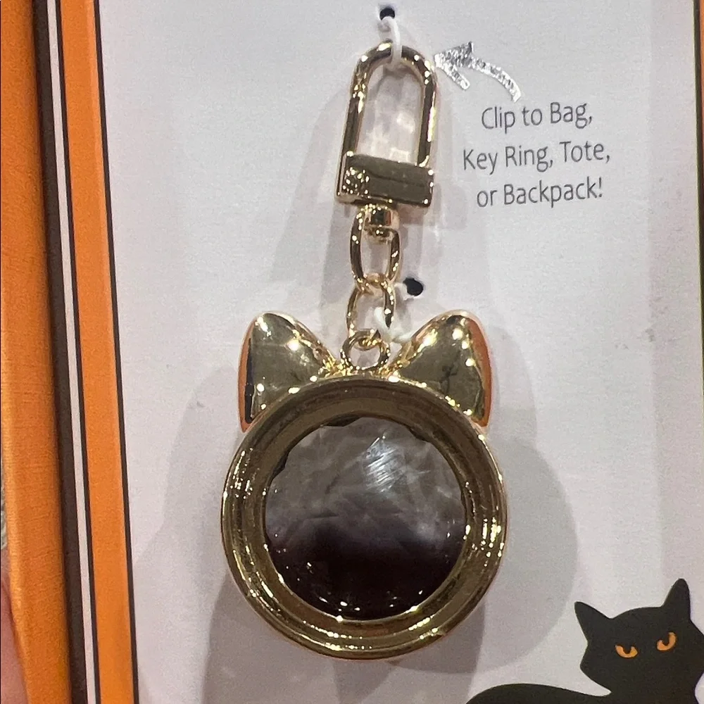 New Halloween Marshalls Cat Handbag Charm - Black and Gold